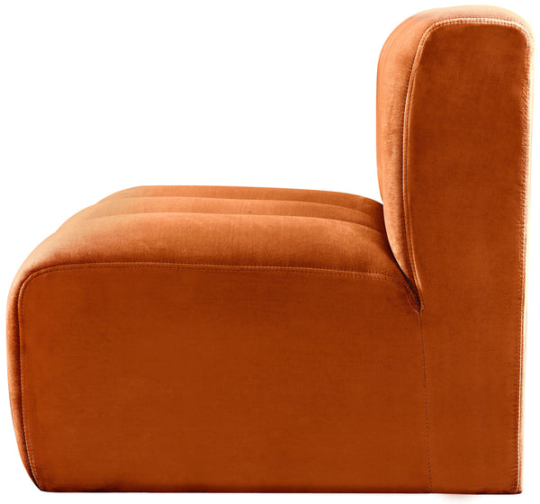 Arc Cognac Velvet Straight Chair 103Cognac-ST Meridian Furniture