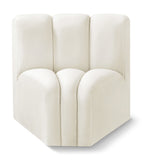 Arc Cream Velvet Curved Corner 103Cream-CC Meridian Furniture