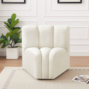 Arc Cream Velvet Curved Corner 103Cream-CC Meridian Furniture