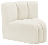 Arc Cream Velvet Curved Corner 103Cream-CC Meridian Furniture