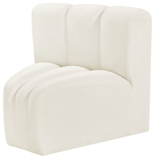 Arc Cream Velvet Curved Corner 103Cream-CC Meridian Furniture