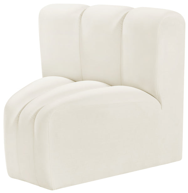 Arc Cream Velvet Curved Corner 103Cream-CC Meridian Furniture