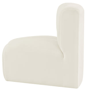 Arc Cream Velvet Curved Corner 103Cream-CC Meridian Furniture