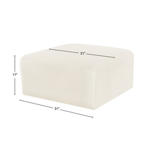 Arc Cream Velvet Ottoman 103Cream-Ott Meridian Furniture