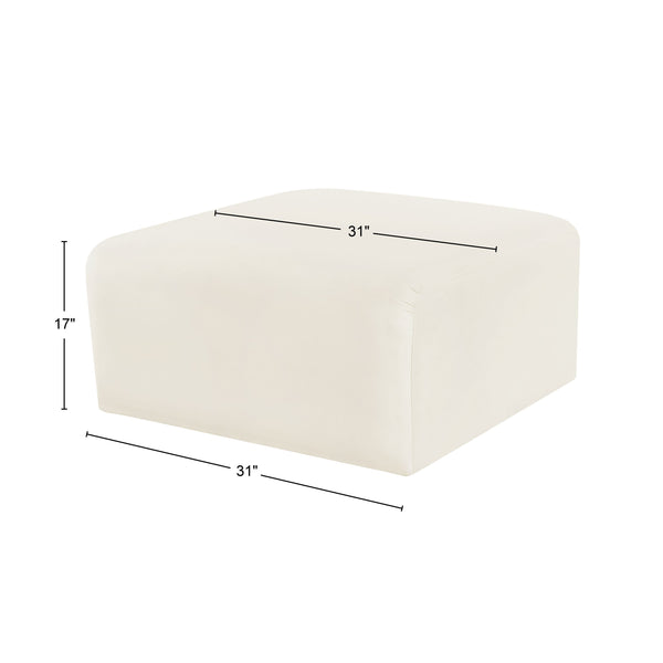 Arc Cream Velvet Ottoman 103Cream-Ott Meridian Furniture