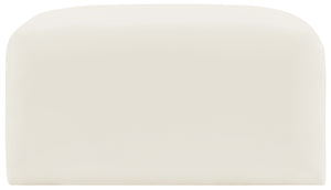 Arc Cream Velvet Ottoman 103Cream-Ott Meridian Furniture