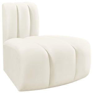 Arc Cream Velvet Reverse Corner 103Cream-RC Meridian Furniture
