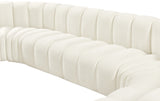 Arc Cream Velvet Modular Sofa 103Cream-S10A Meridian Furniture