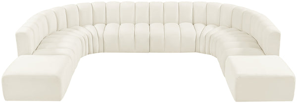 Arc Cream Velvet Modular Sofa 103Cream-S10A Meridian Furniture