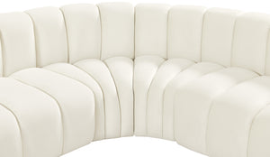 Arc Cream Velvet Modular Sofa 103Cream-S10A Meridian Furniture