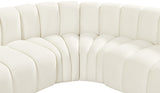 Arc Cream Velvet Modular Sofa 103Cream-S10A Meridian Furniture