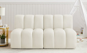 Arc Cream Velvet Modular Sofa 103Cream-S2A Meridian Furniture
