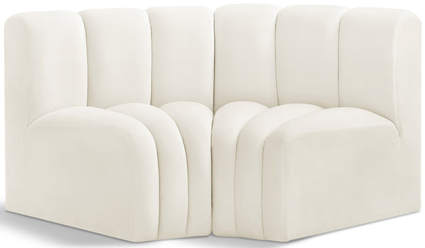 Arc Cream Velvet Modular Sofa 103Cream-S2B Meridian Furniture