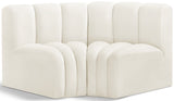 Arc Cream Velvet Modular Sofa 103Cream-S2B Meridian Furniture