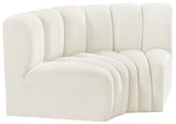 Arc Cream Velvet Modular Sofa 103Cream-S2B Meridian Furniture