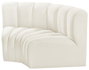 Arc Cream Velvet Modular Sofa 103Cream-S2B Meridian Furniture