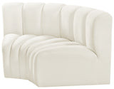 Arc Cream Velvet Modular Sofa 103Cream-S2B Meridian Furniture