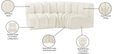 Arc Cream Velvet Modular Sofa 103Cream-S3A Meridian Furniture