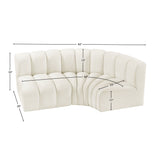 Arc Cream Velvet Modular Sofa 103Cream-S3A Meridian Furniture