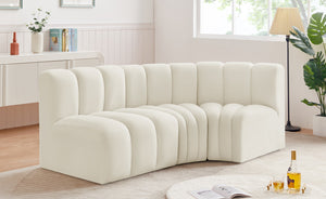 Arc Cream Velvet Modular Sofa 103Cream-S3A Meridian Furniture