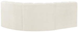 Arc Cream Velvet Modular Sofa 103Cream-S3A Meridian Furniture