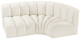 Arc Cream Velvet Modular Sofa 103Cream-S3A Meridian Furniture