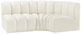 Arc Cream Velvet Modular Sofa 103Cream-S3A Meridian Furniture