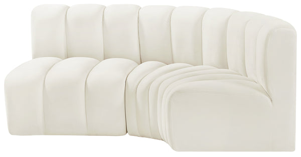 Arc Cream Velvet Modular Sofa 103Cream-S3A Meridian Furniture