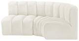 Arc Cream Velvet Modular Sofa 103Cream-S3A Meridian Furniture