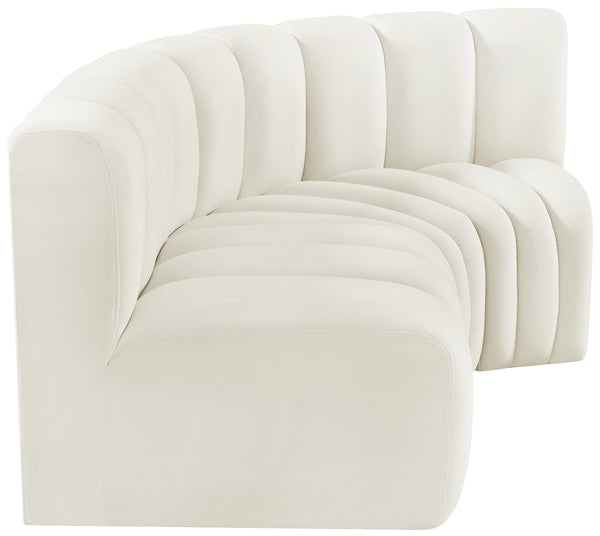 Arc Cream Velvet Modular Sofa 103Cream-S3A Meridian Furniture