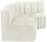 Arc Cream Velvet Modular Sofa 103Cream-S3A Meridian Furniture