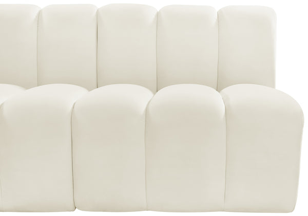 Arc Cream Velvet Modular Sofa 103Cream-S3A Meridian Furniture