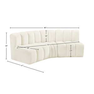 Arc Cream Velvet Modular Sofa 103Cream-S3B Meridian Furniture