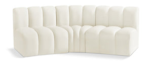 Arc Cream Velvet Modular Sofa 103Cream-S3B Meridian Furniture