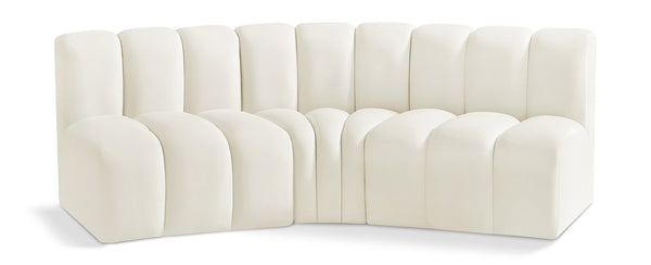 Arc Cream Velvet Modular Sofa 103Cream-S3B Meridian Furniture
