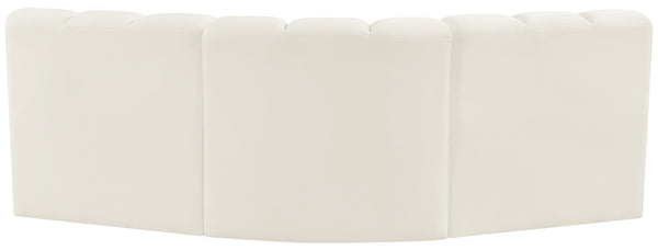 Arc Cream Velvet Modular Sofa 103Cream-S3B Meridian Furniture