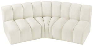 Arc Cream Velvet Modular Sofa 103Cream-S3B Meridian Furniture