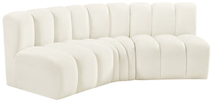 Arc Cream Velvet Modular Sofa 103Cream-S3B Meridian Furniture