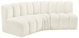 Arc Cream Velvet Modular Sofa 103Cream-S3B Meridian Furniture