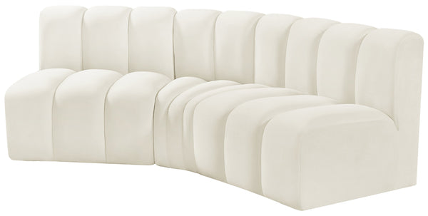 Arc Cream Velvet Modular Sofa 103Cream-S3B Meridian Furniture