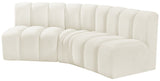 Arc Cream Velvet Modular Sofa 103Cream-S3B Meridian Furniture