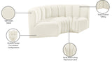 Arc Cream Velvet Modular Sofa 103Cream-S3C Meridian Furniture