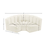 Arc Cream Velvet Modular Sofa 103Cream-S3C Meridian Furniture