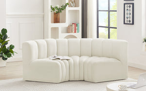 Arc Cream Velvet Modular Sofa 103Cream-S3C Meridian Furniture