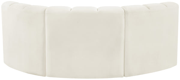 Arc Cream Velvet Modular Sofa 103Cream-S3C Meridian Furniture