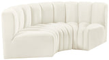 Arc Cream Velvet Modular Sofa 103Cream-S3C Meridian Furniture