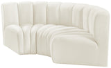 Arc Cream Velvet Modular Sofa 103Cream-S3C Meridian Furniture