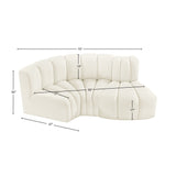 Arc Cream Velvet Modular Sofa 103Cream-S3D Meridian Furniture