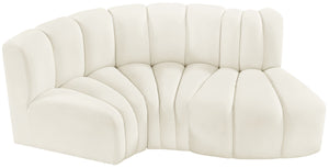 Arc Cream Velvet Modular Sofa 103Cream-S3D Meridian Furniture