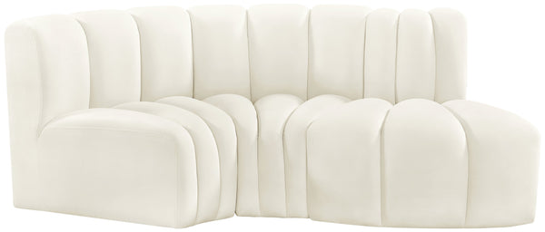 Arc Cream Velvet Modular Sofa 103Cream-S3D Meridian Furniture